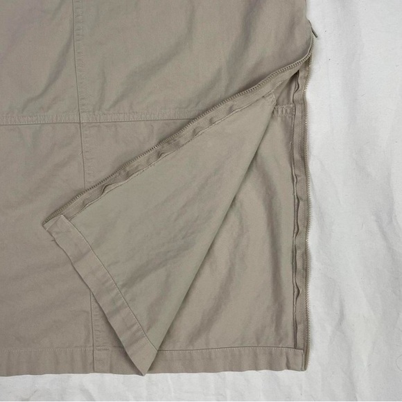 Beige “Smart Set” cargo khaki maxi skirt with a zipper side slit!! - Picture 4 of 5